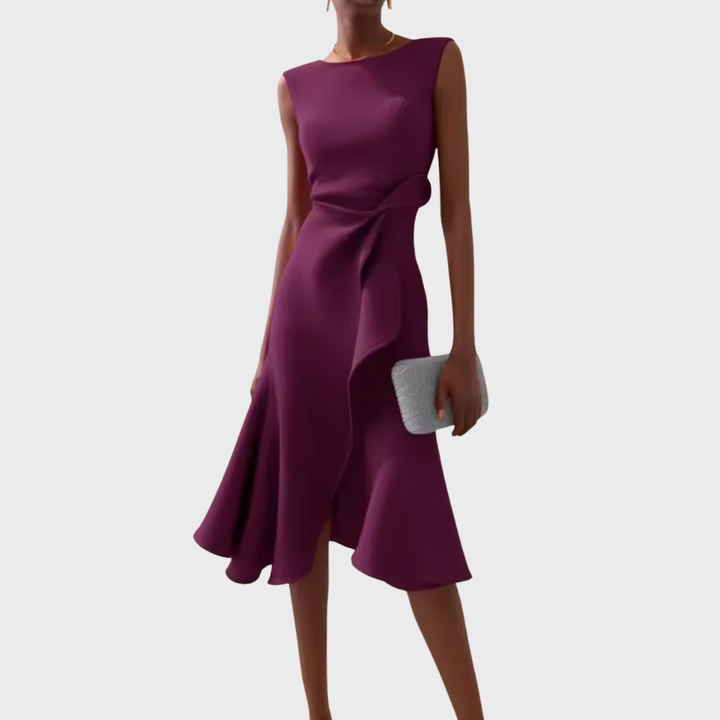 Sheila™ | Draperet Asymmetrisk Midi Kjole