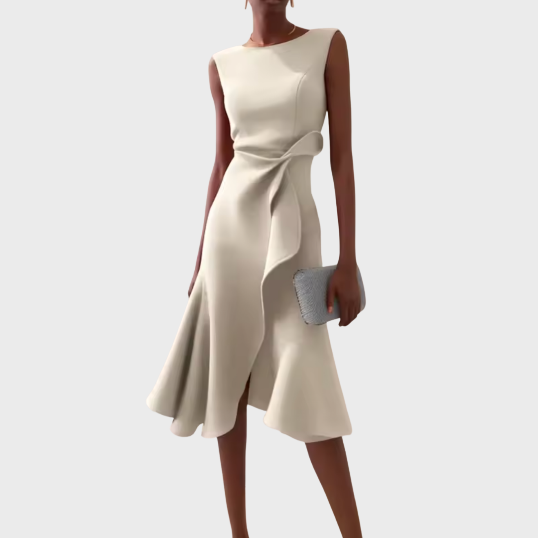 Sheila™ | Draperet Asymmetrisk Midi Kjole