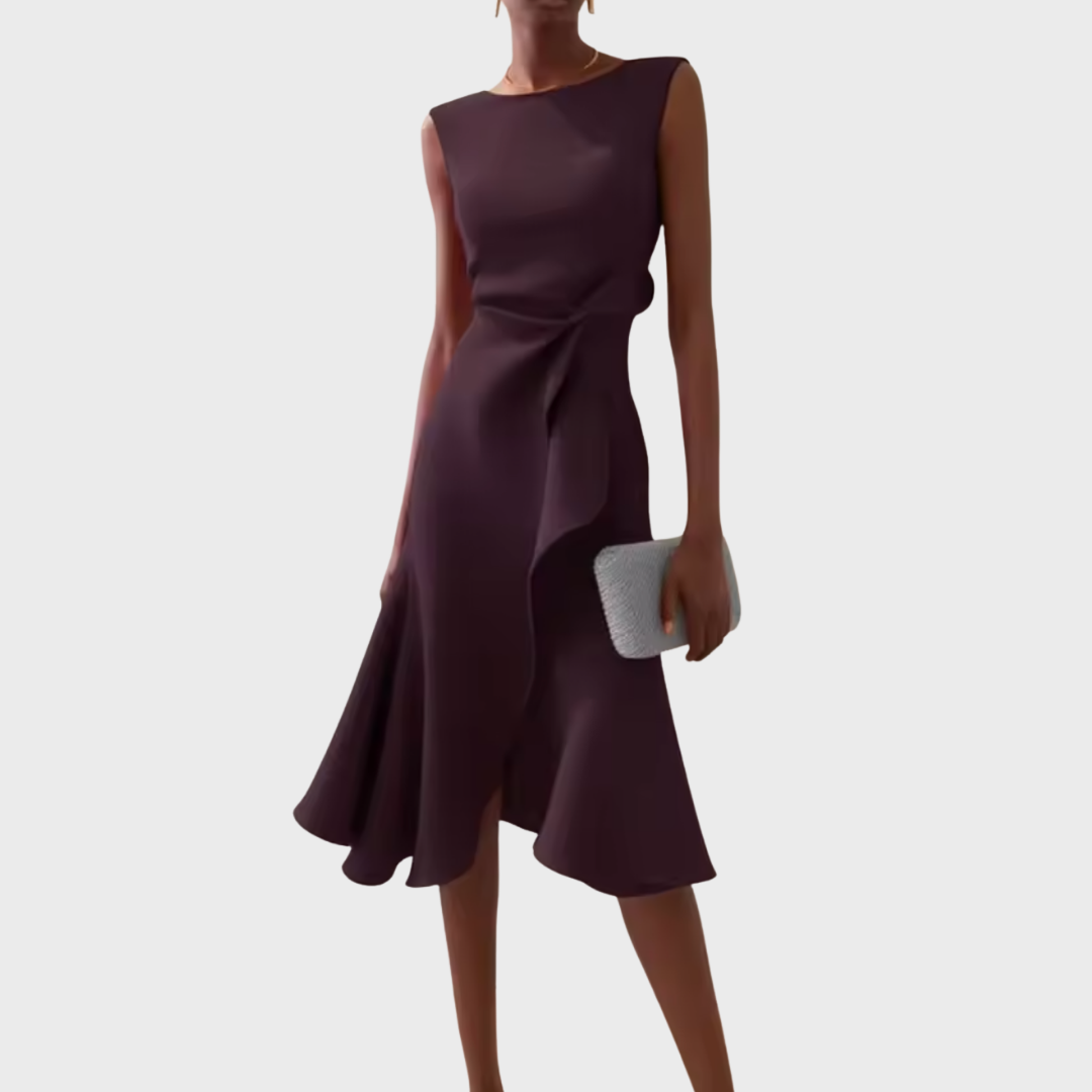 Sheila™ | Draperet Asymmetrisk Midi Kjole
