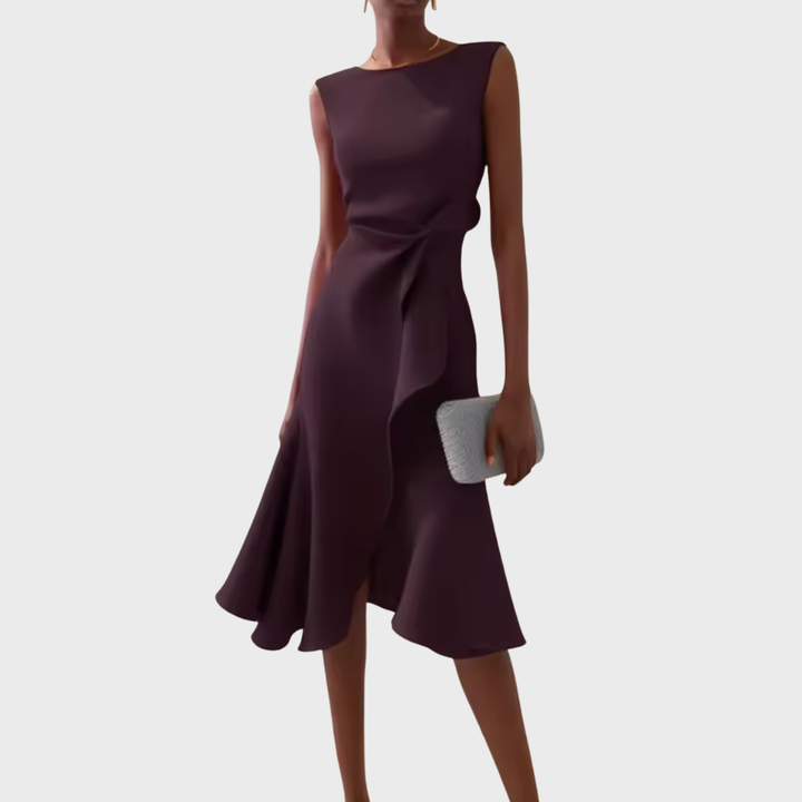 Sheila™ | Draperet Asymmetrisk Midi Kjole