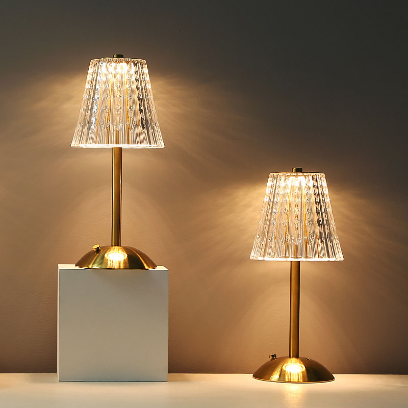 Vintage Krystal LED Bordlampe med Justerbar Lysstyrke