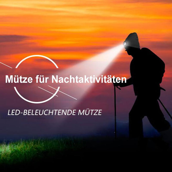 LED Beanie Hat med Aftageligt Lys til Udendørs Aktiviteter