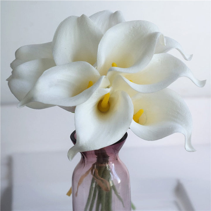 Marine Blå Real Touch Calla Liljer til Bryllupsbuketter og Dekoration