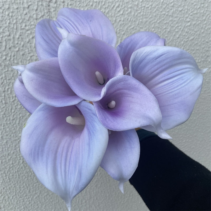 Marine Blå Real Touch Calla Liljer til Bryllupsbuketter og Dekoration