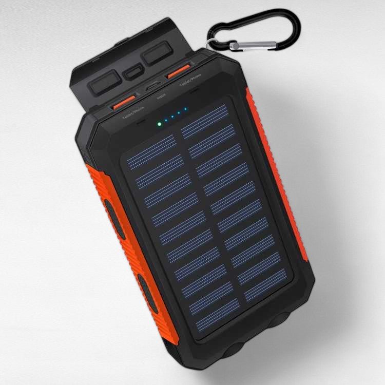 Robust 10.000mAh Solcelle Power Bank med Dobbelt USB-porte