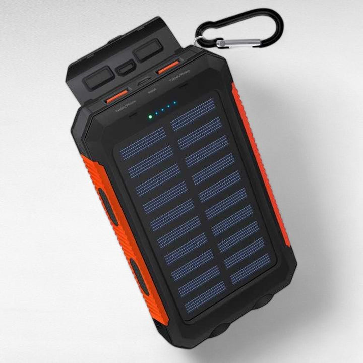 Robust 10.000mAh Solcelle Power Bank med Dobbelt USB-porte