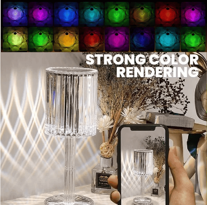 Berøringskontrol Krystal Bordlampe med RGB Lys