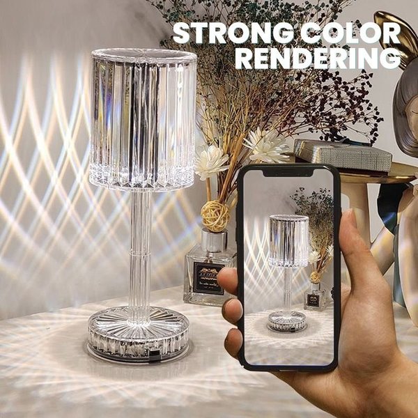 Berøringskontrol Krystal Bordlampe med RGB Lys