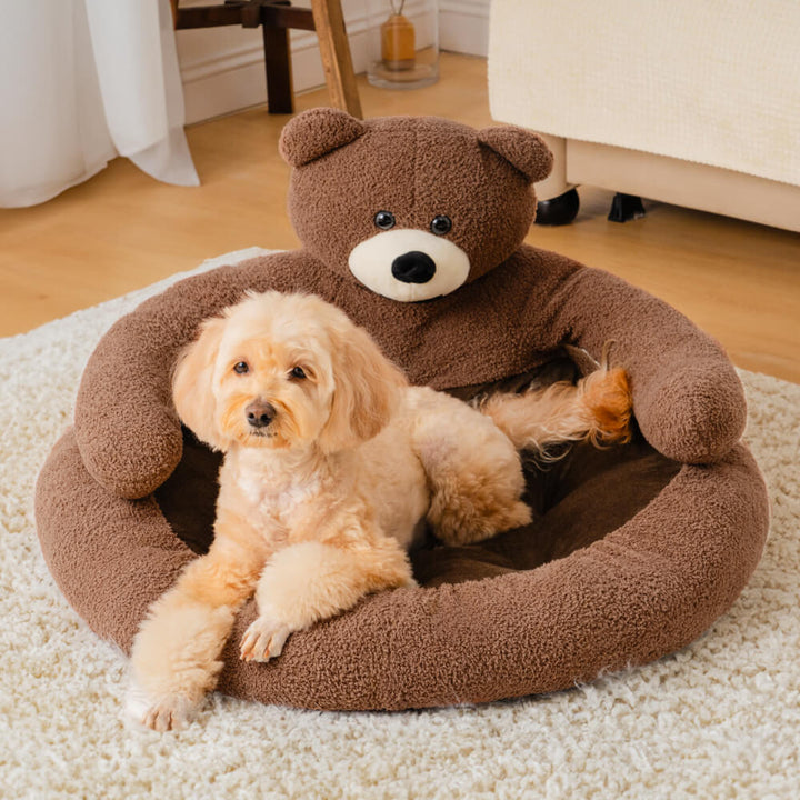 Aftageligt Kattebed i Blødt Kerseymere med Bamse Design