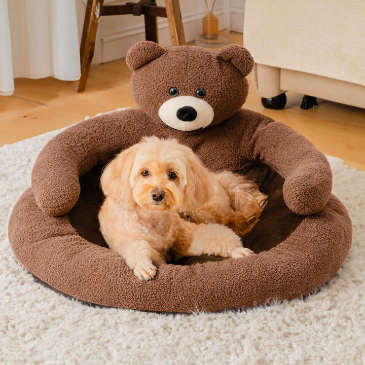 Aftageligt Kattebed i Blødt Kerseymere med Bamse Design