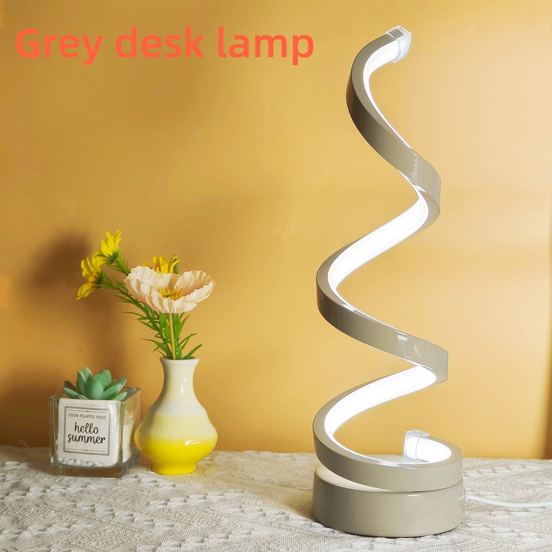 Spiralformet LED Bordlampe med Varmt Lys