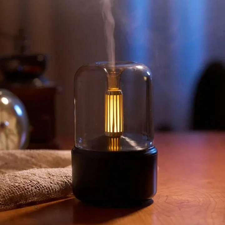 Kompakt Aroma Diffuser med Nattelys og USB-Drev