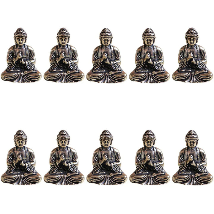 Mini Messing Buddha Statuer Sæt til Rejse og Dekor