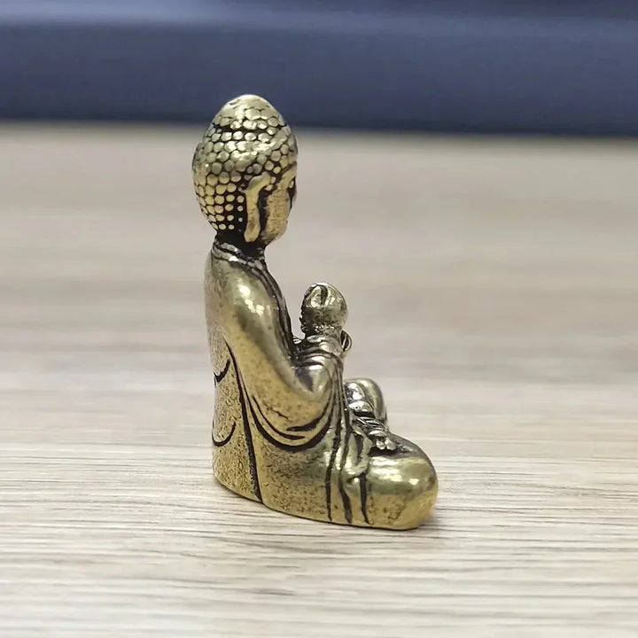 Mini Messing Buddha Statuer - Sæt af 10 Rejsefigurer til Indretning