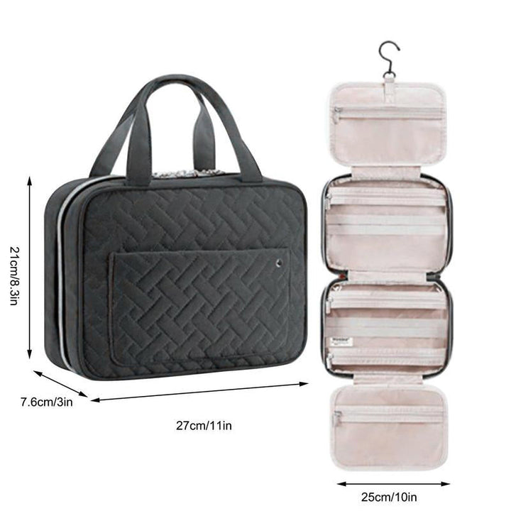 Kompakt Rejse Kosmetik Organizer med 4 Rum og Gennemsigtige Sider