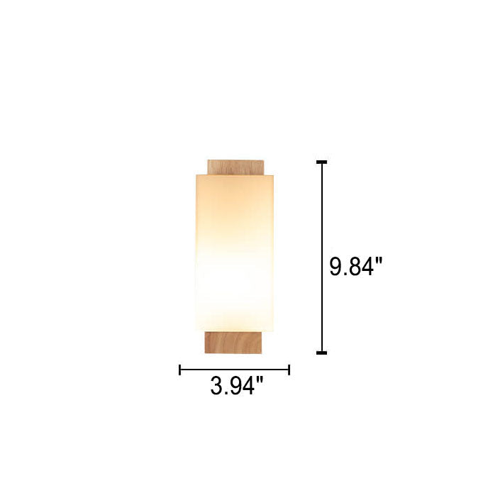 Minimalistisk Væglampe i Massiv Træ og Glas