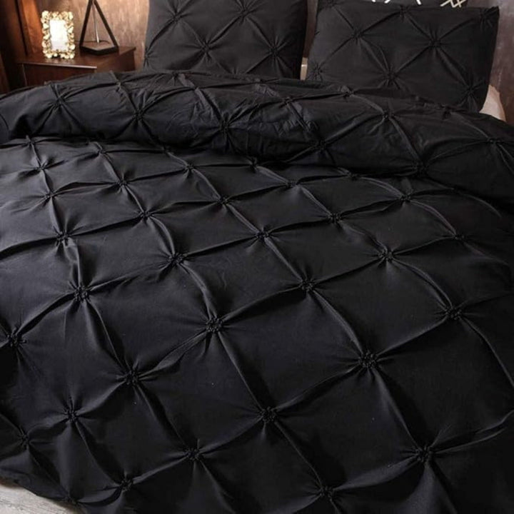 Pintuck Duvet Cover Sæt i Mikrofiber - 3 Stykker