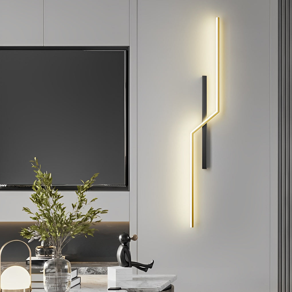 Moderne Sort og Guld LED Væglampe med Minimalistisk Design