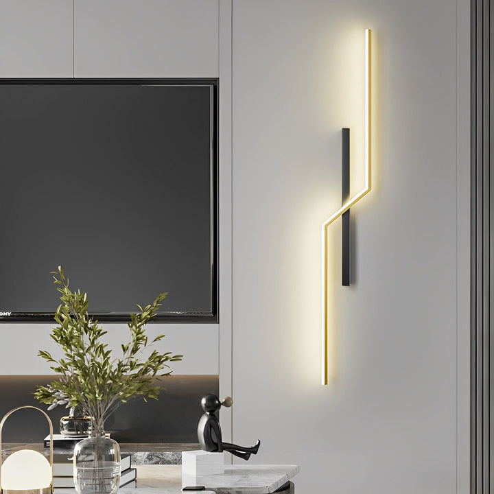 Moderne Sort og Guld LED Væglampe med Minimalistisk Design