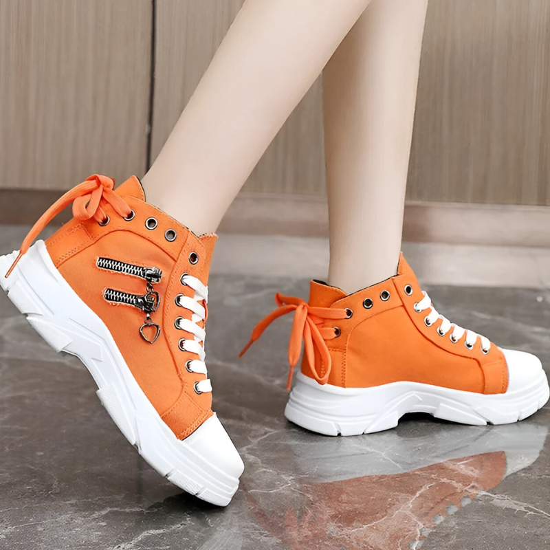 Chunky Sole High Sneakers with Decorative Details