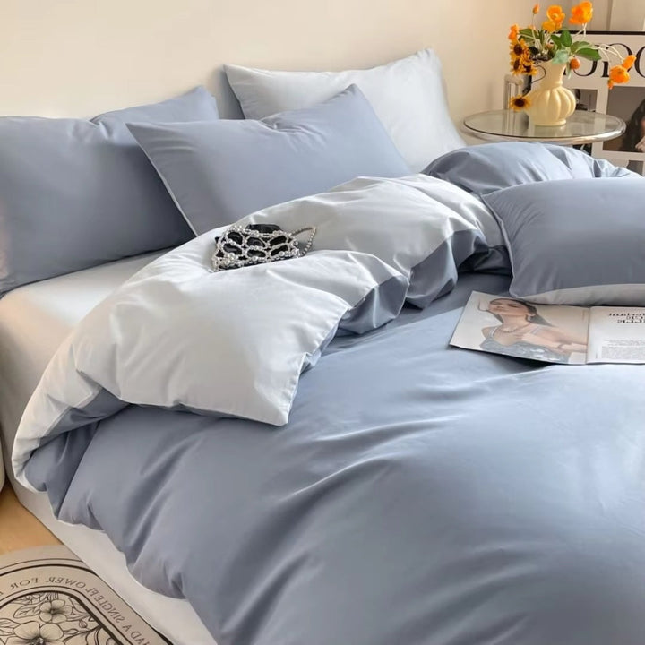 Satin Duvet Cover Sæt med Lynlås og Puder 100% Satin