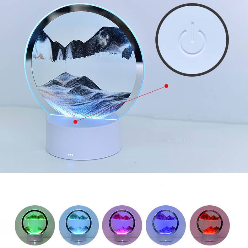 3D Quicksand LED Bordlampe i Glas