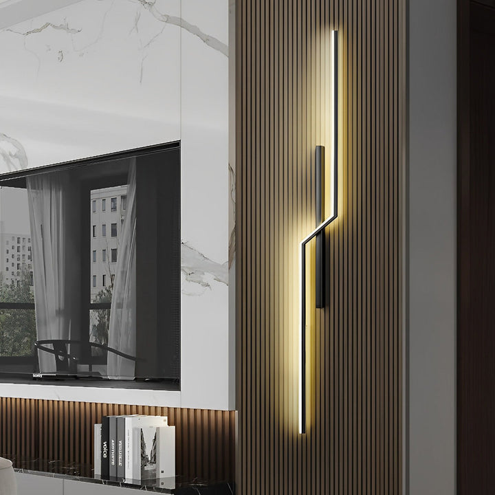Moderne Sort og Guld LED Væglampe med Minimalistisk Design