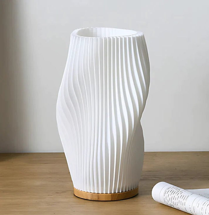 Dimmbar Plisseret Bordlampe med USB og Justerbart Lys