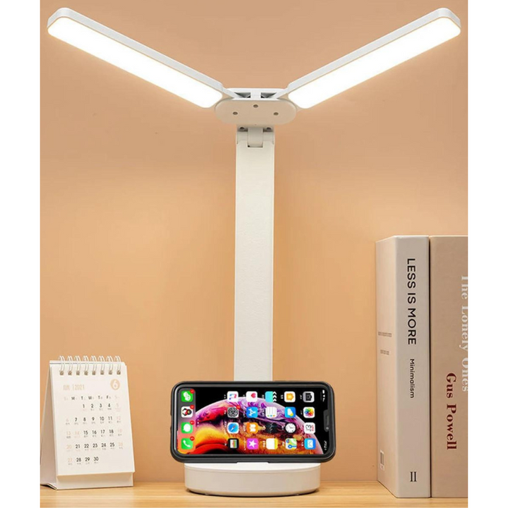 Justerbar Genopladelig LED Skrivebordslampe med Telefonholder