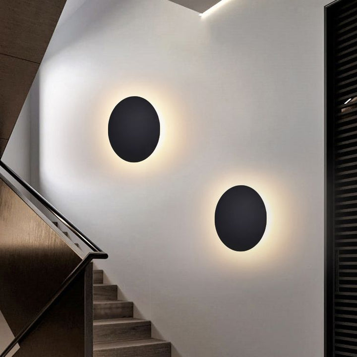 Moderne Rund Metal Væglampe med LED Belysning