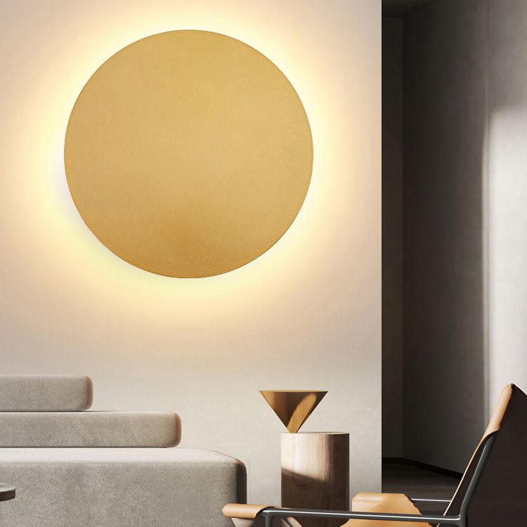Moderne Rund Metal Væglampe med LED Belysning