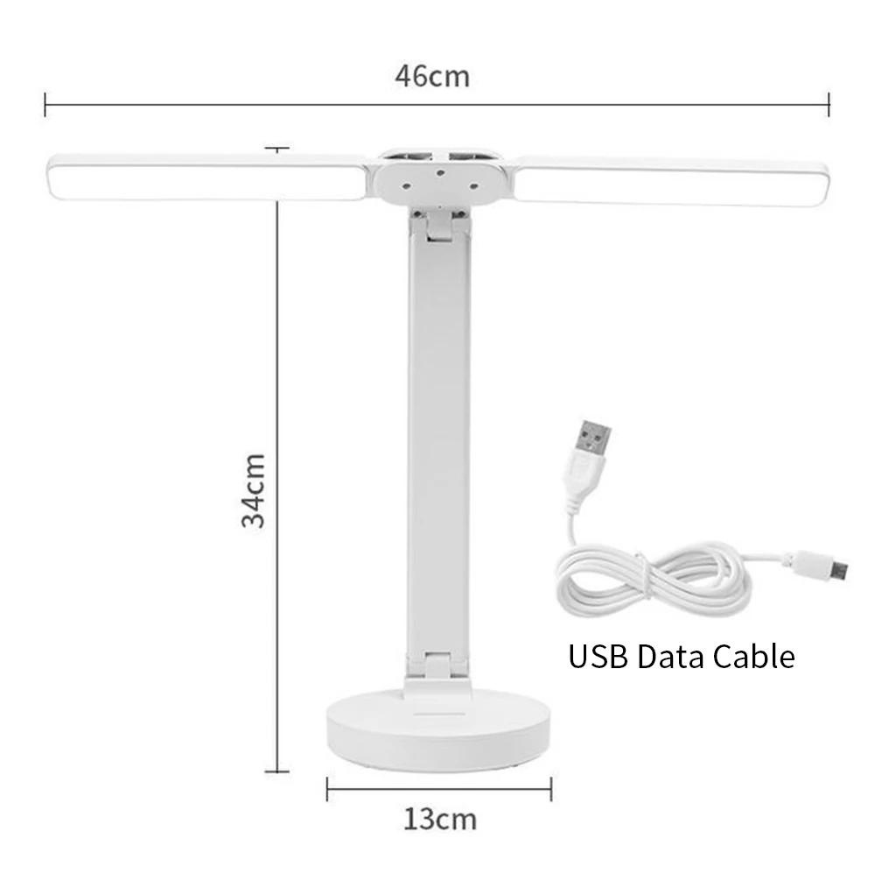 Justerbar Genopladelig LED Skrivebordslampe med Telefonholder