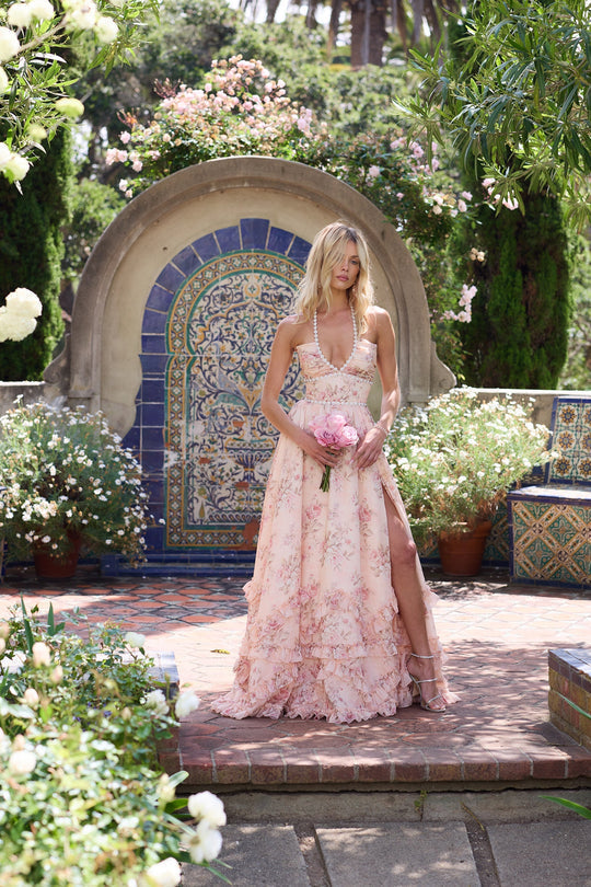 Alexa™ | The Scarlette Dress i Peach Tapestry