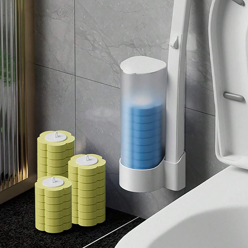 Engangs Toilet Rensebørste Sæt med Svamp Hoveder og Holder