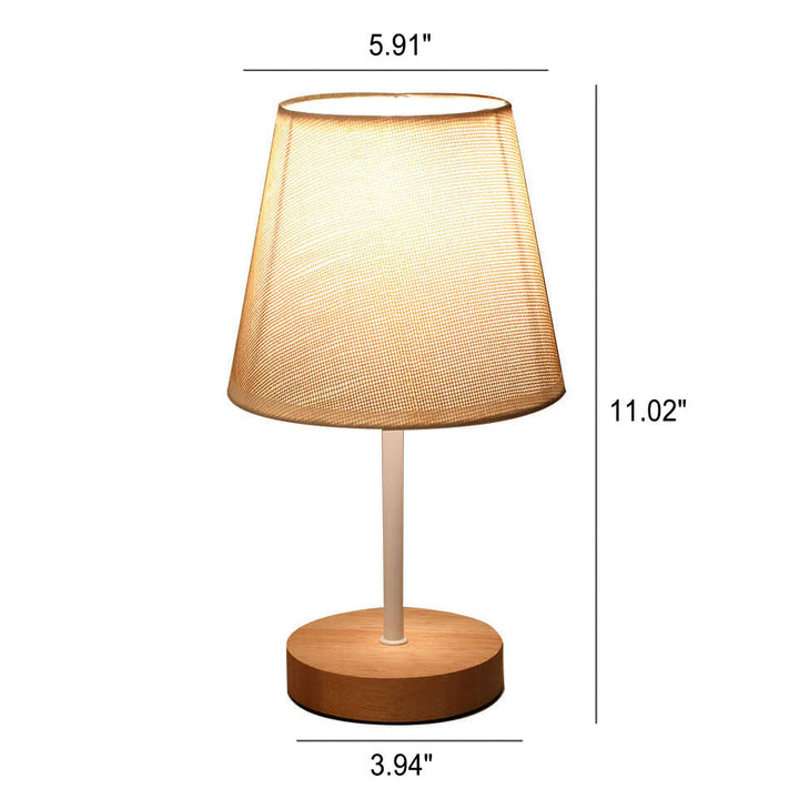 Moderne Træ- og Tekstil Bordlampe med Integreret LED