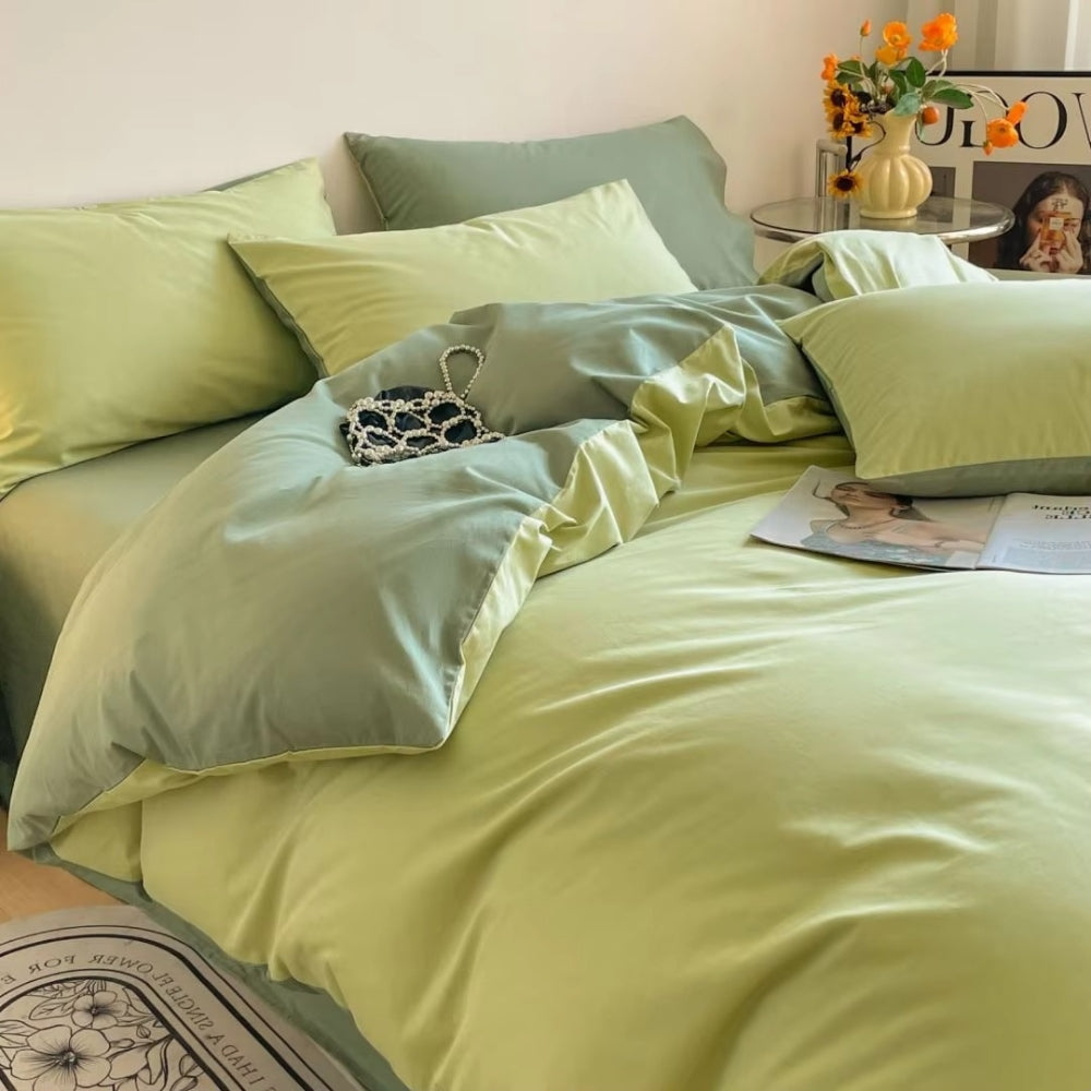 Satin Duvet Cover Sæt med Lynlås og Puder 100% Satin