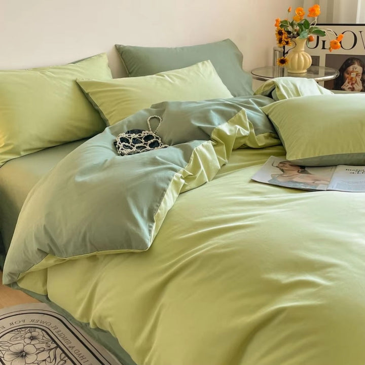 Satin Duvet Cover Sæt med Lynlås og Puder 100% Satin