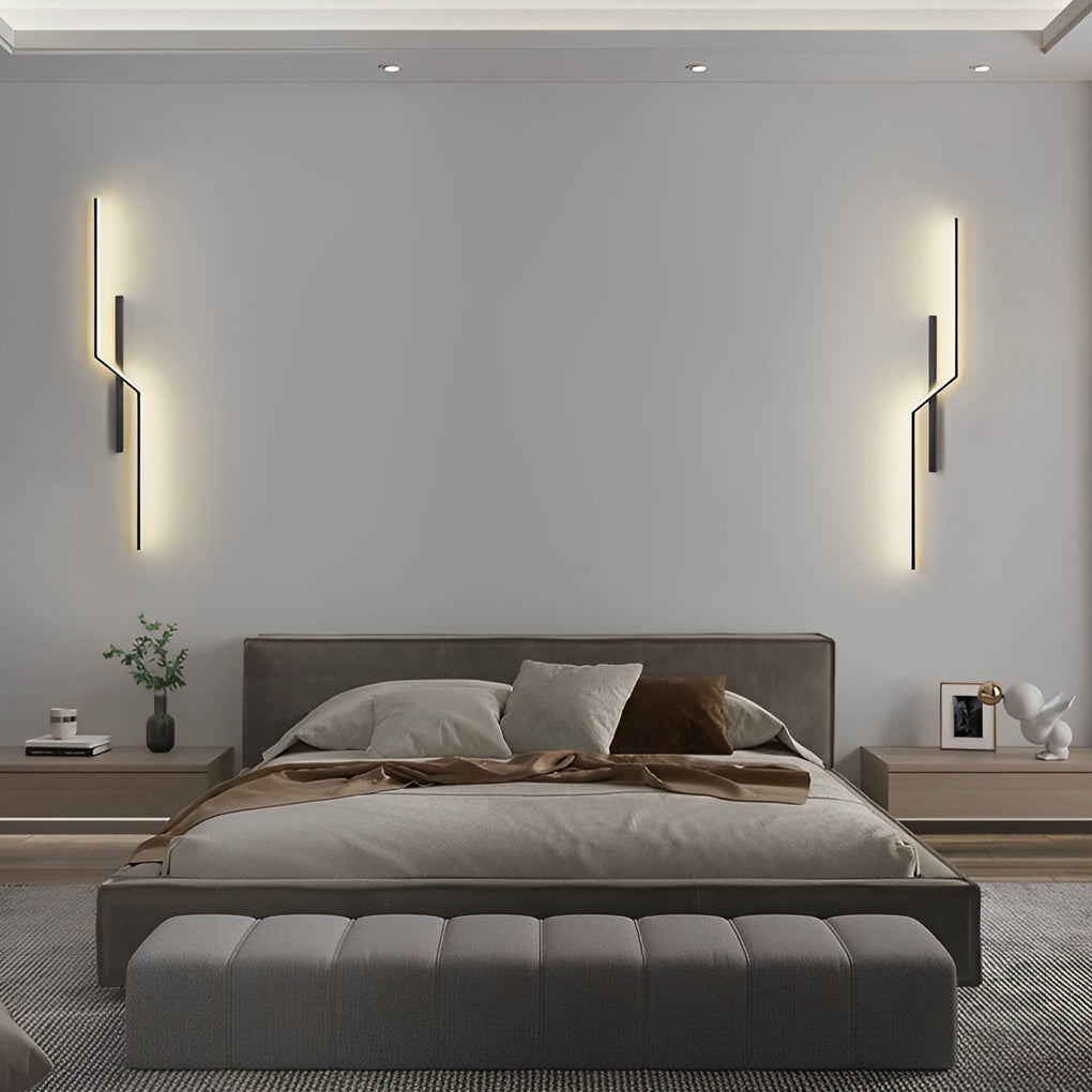 Moderne Sort og Guld LED Væglampe med Minimalistisk Design