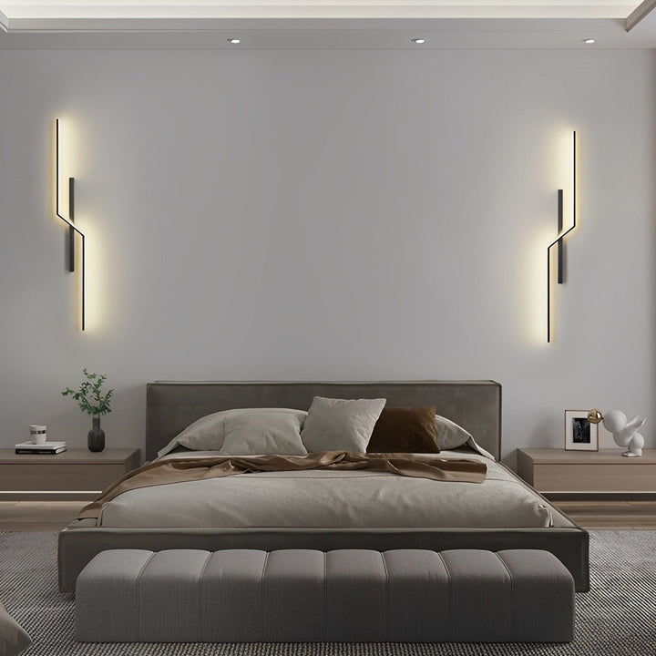 Moderne Sort og Guld LED Væglampe med Minimalistisk Design