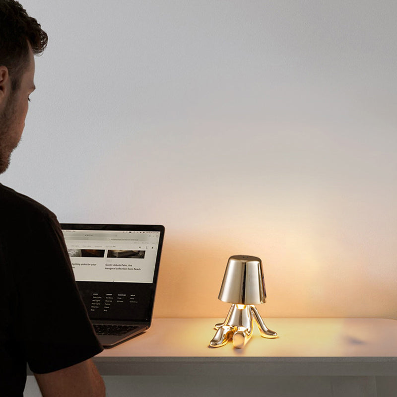 Guld Tænker Mand Bordlampe med Touchkontrol