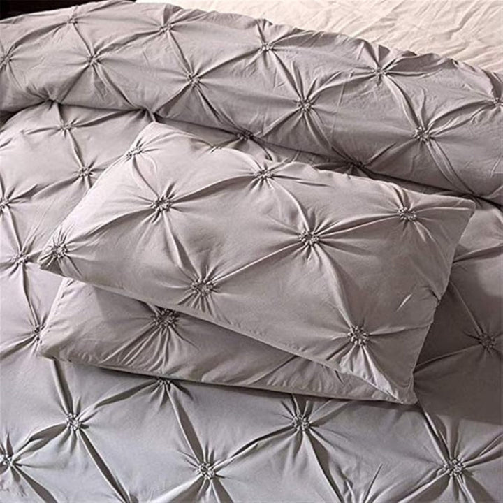 Pintuck Duvet Cover Sæt i Mikrofiber - 3 Stykker