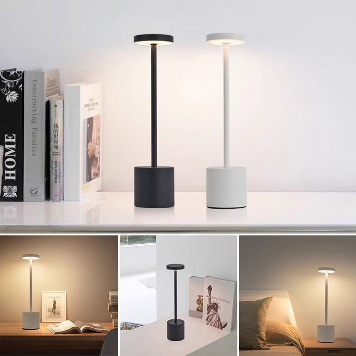 Genopladelig LED Bordlampe med Touch Dæmpning og Tre Farvetemperaturer