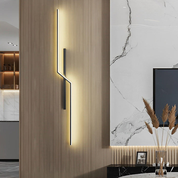 Moderne Sort og Guld LED Væglampe med Minimalistisk Design