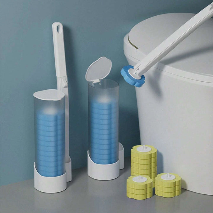 Engangs Toilet Rensebørste Sæt med Svamp Hoveder og Holder
