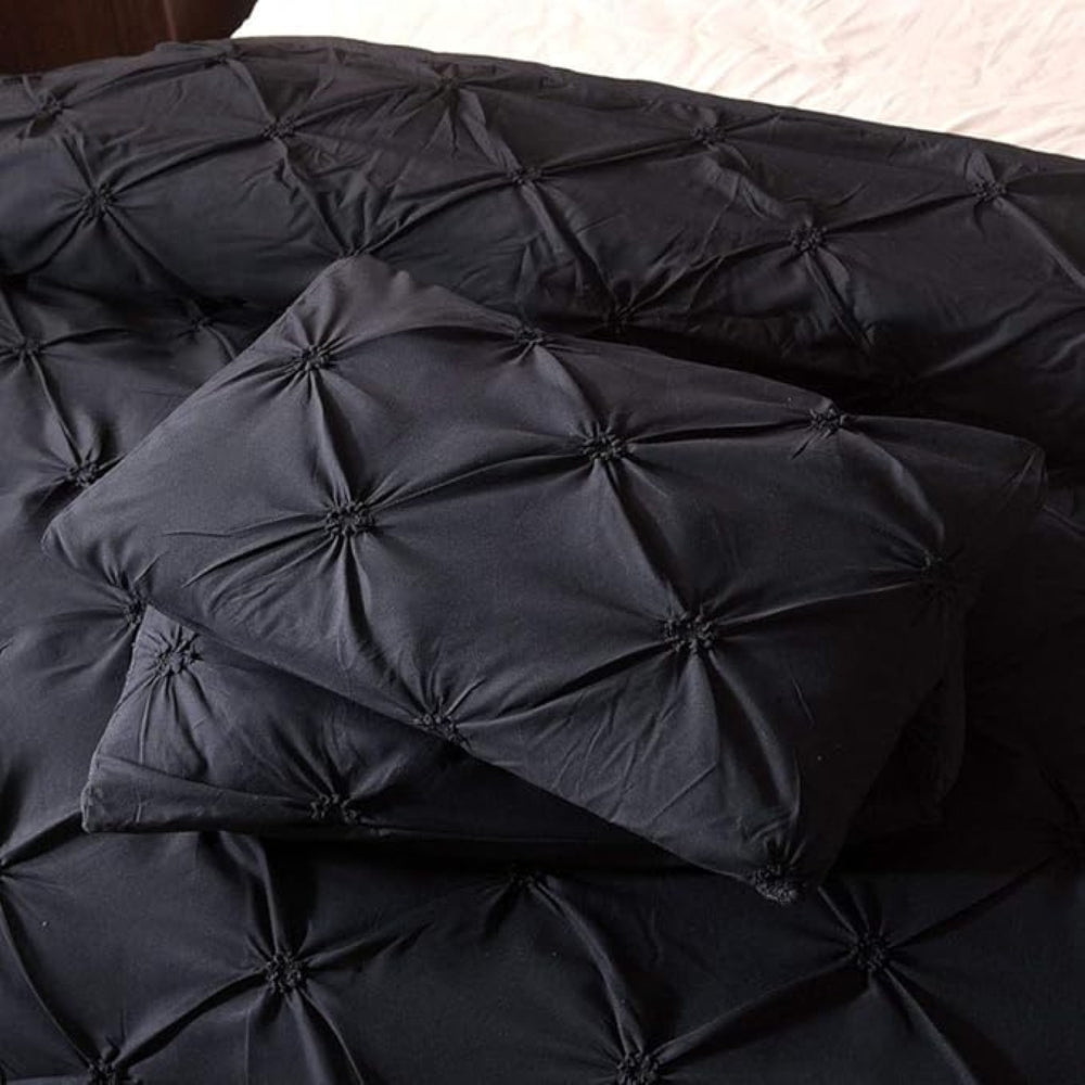 Pintuck Duvet Cover Sæt i Mikrofiber - 3 Stykker