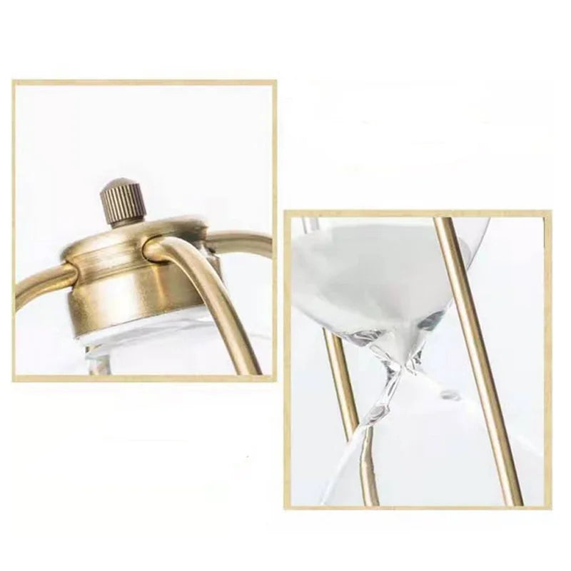 Hvid Sandtimeglas i Zinklegering og Glas - Vintage Design