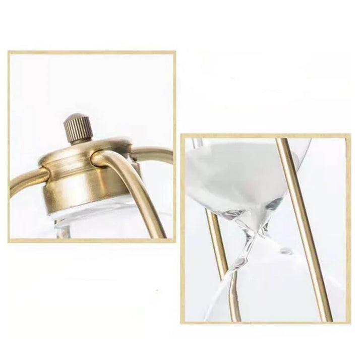 Hvid Sandtimeglas i Zinklegering og Glas - Vintage Design