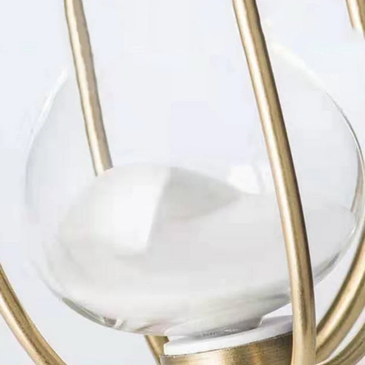 Hvid Sandtimeglas i Zinklegering og Glas - Vintage Design