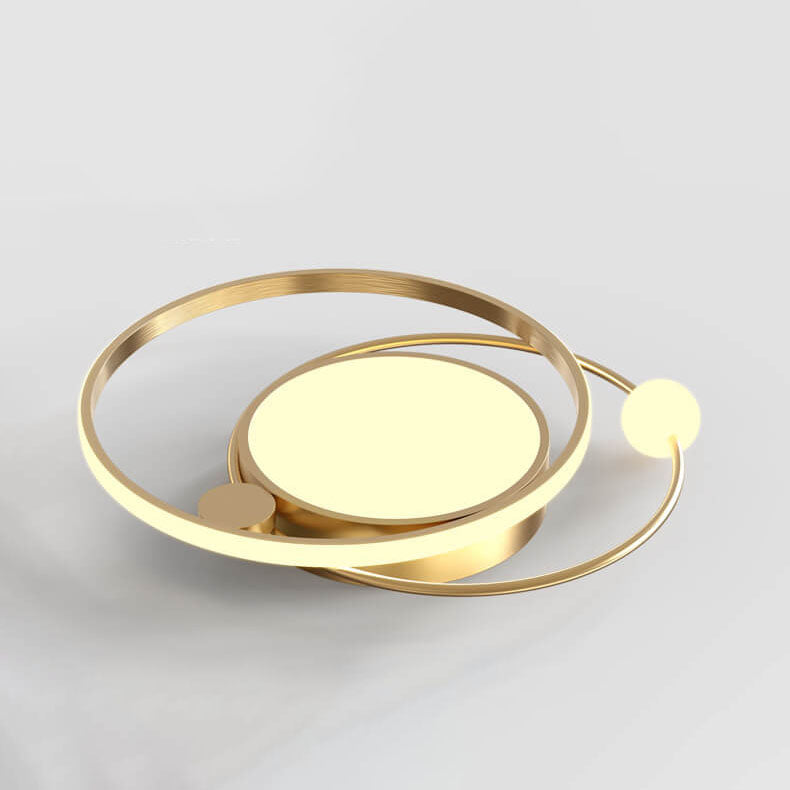Moderne Rund LED Loftlampe i Sort, Guld eller Hvid