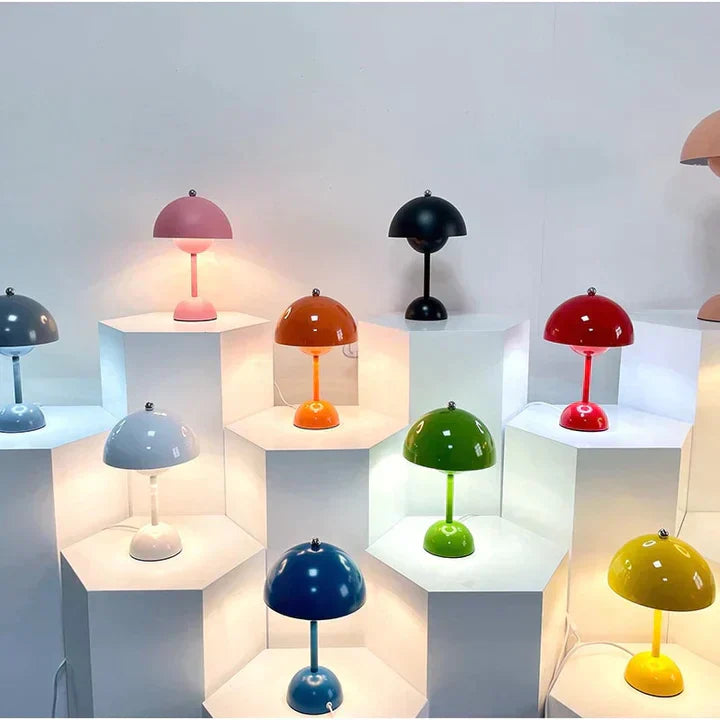 Nordisk Svampe Bordlampe med Justerbar Lysstyrke